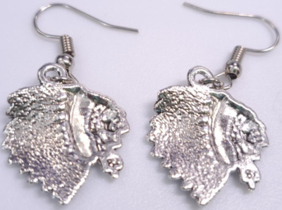 grey dress earrings Indian Bollywood Style Grey Jhumka Earrings with Hair Chain