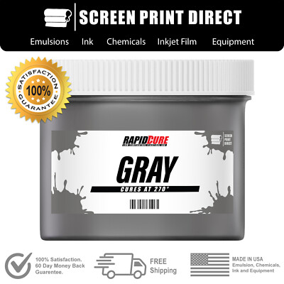 Gray - Screen Printing Plastisol Ink - Low Temp Cure 270F - Pint - 16oz