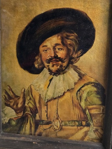 Rare Reverse Glass Painting Merry Drinker By Frans Hals, ATelier Schneider - Picture 3 of 8
