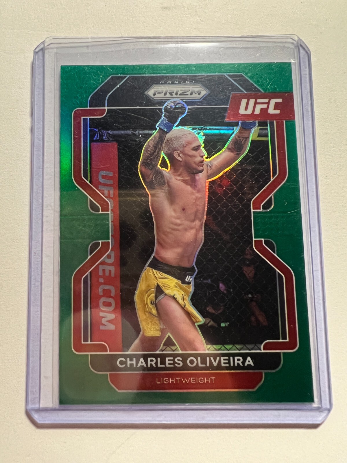 K11,309 - 2022 Panini Prizm UFC Prizms Green #189 Charles Oliveira