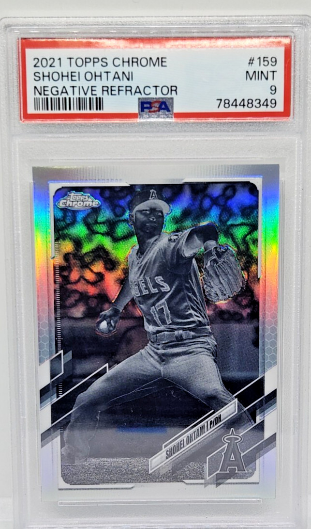 2021 Topps Chrome Shohei Ohtani Negative Refractor PSA Mint 9 Angels #159