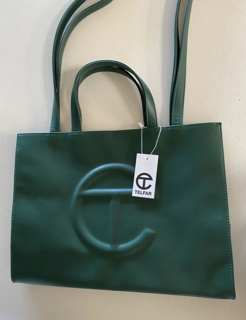 セール中!送料関税込み Telfar Shopping Bag Medium Dark Olive Telfar - MEDIUM DARK OLIVE TOTE Shopping Bag Vegan Leather