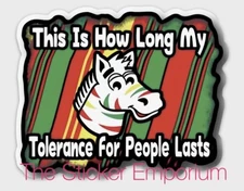 Fruit Stripe Gum Zebra Sticker ~ Water Bottle ~ Laptop ~ Tumbler ~ Funny Decal