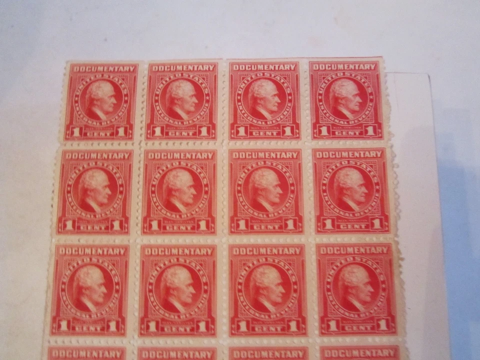 U.S. SCOTT #R654 1954 1 CENT DOCUMENTARY STAMPS - PARTIAL PAGE OF 39 - OFC-E - Image 2 of 4