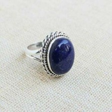 Natural Lapis Lazuli Gemstone Ring,925 Sterling Silver Ring,Handmade Ring,Gift