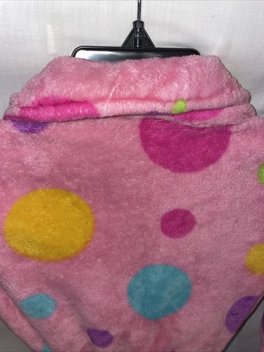 J. Khaki Girls Velour Robe Size M 7-8 Pink Polka Dot Cozy Comfort - Picture 9 of 12