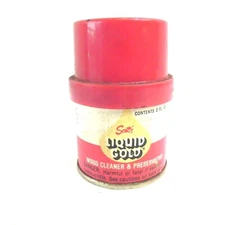VINTAGE SCOTT'S LIQUID GOLD WOOD CLEANER & PRESERVATIVE 2 FL OZ EMPTY USED RED