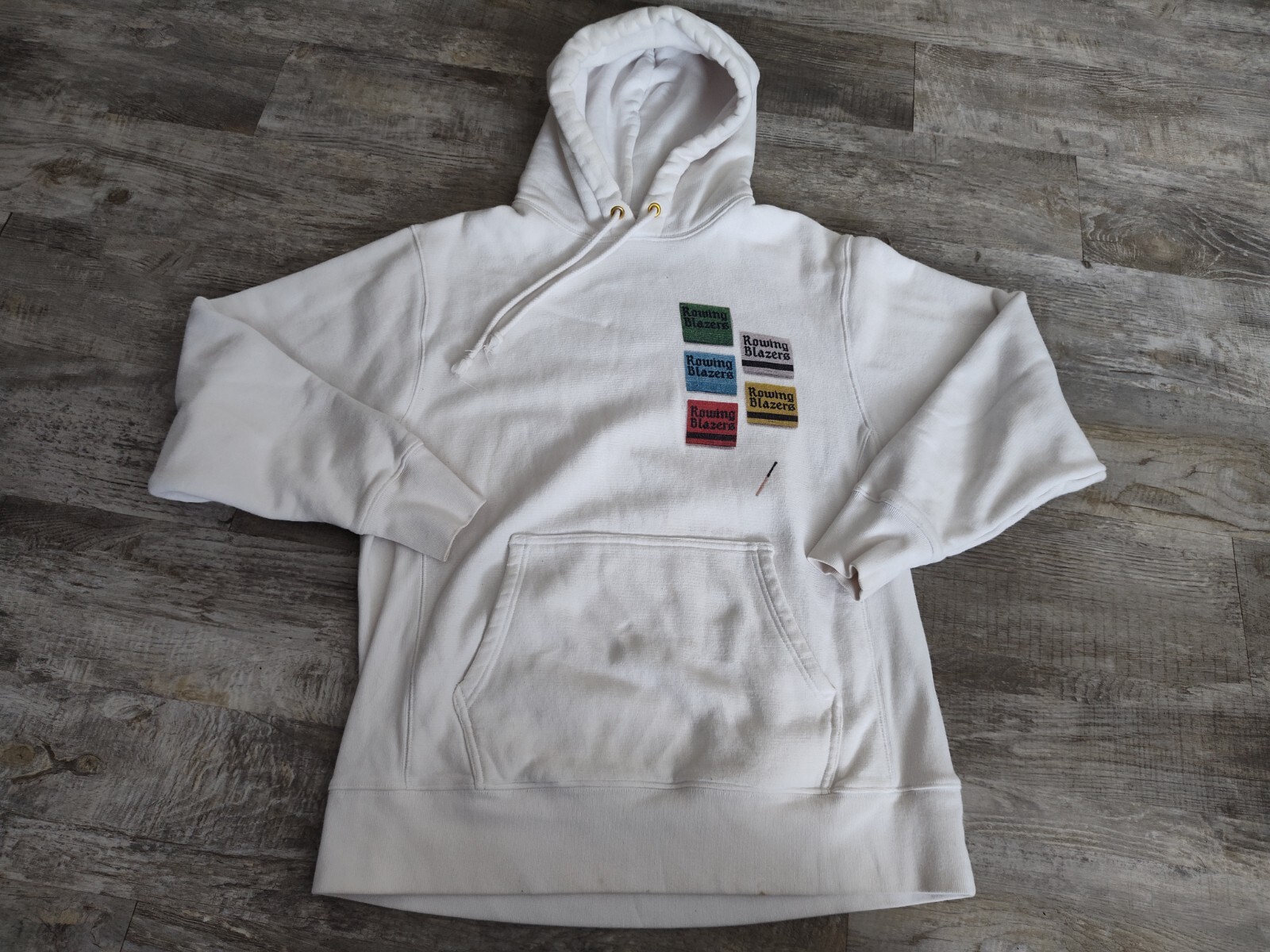 FILA Felpa con cappuccio ROWING BLAZERS bianca taglia L grafica cotone matchbook