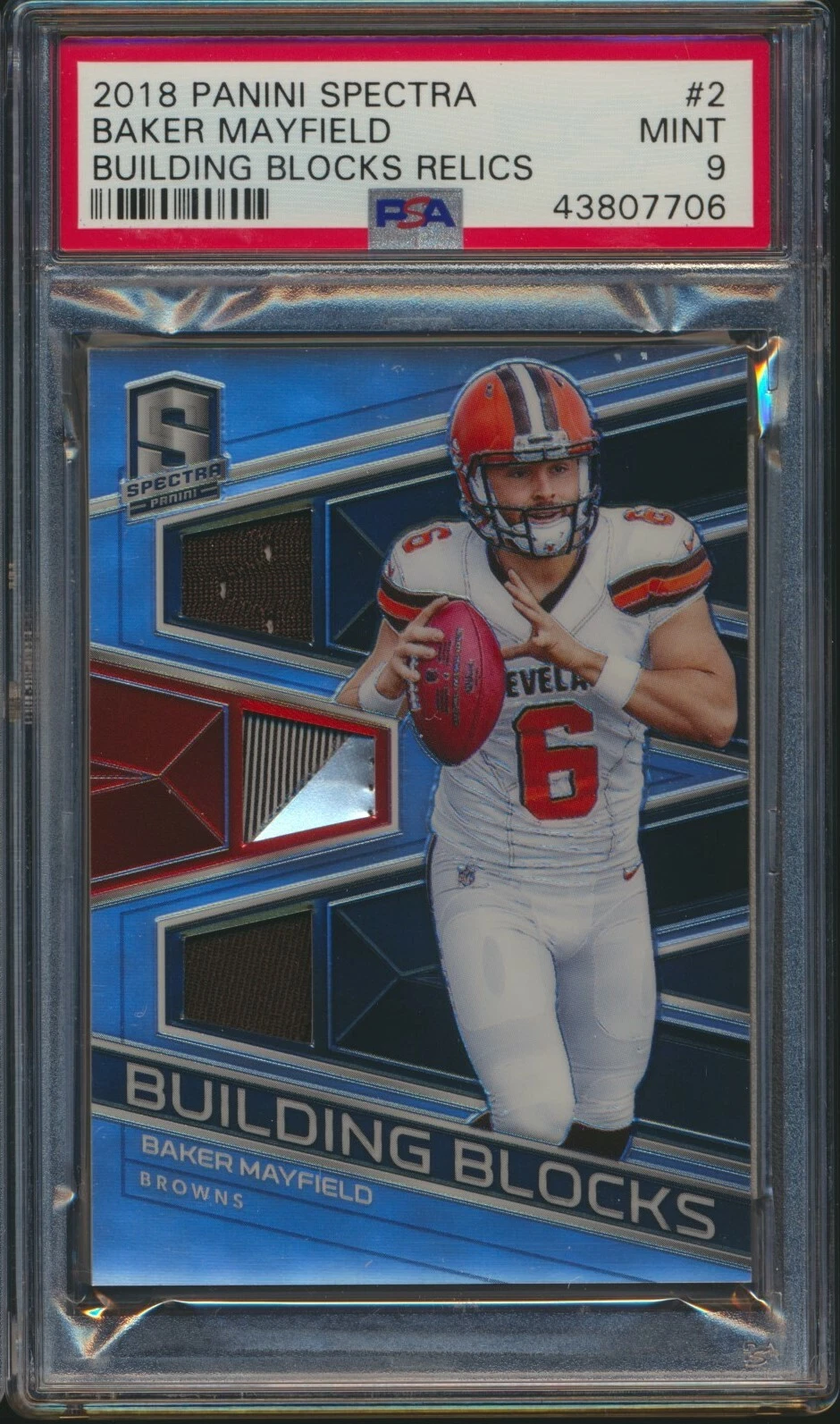 Baker Mayfield Panini Spectra Building Blocks Relics #2 Base