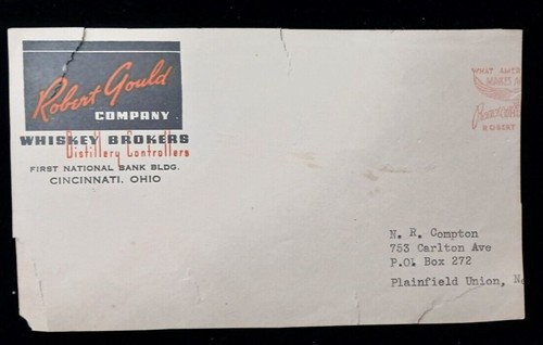 Robert Gould company Cincinnati Ohio whiskey broker Stationary post envelope