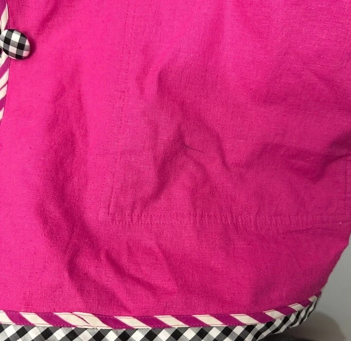 Koos Of Course Size 2X Pink Reversible Linen Blend Jacket Art 80's Colorful FLAW - Image 4 of 4