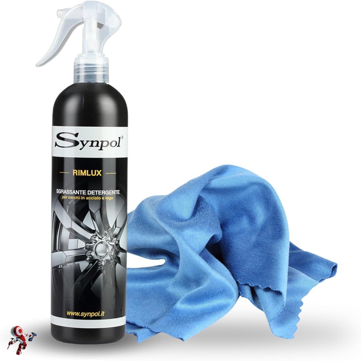 Synpol - Kit Pulitore Cerchi Auto più 15 Panni in Microfibra