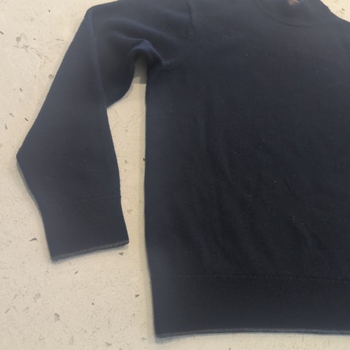 Patrick James Mock Neck Extra Fine Merino Wool Men's Navy Knit Sweater sz Medium - Picture 2 of 10