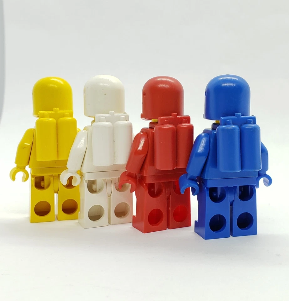 Lot of 4 Lego Red White Blue Yellow Spaceman Minifigure Classic Space Vintage - Image 2 of 4