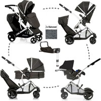 Hauck Duett 2 Double Tandem Pushchair Pram Buggy Travel System+isofixed Carseat Hauck Duett 2 Double Tandem Pushchair Pram Buggy Travel System+isofixed Carseat