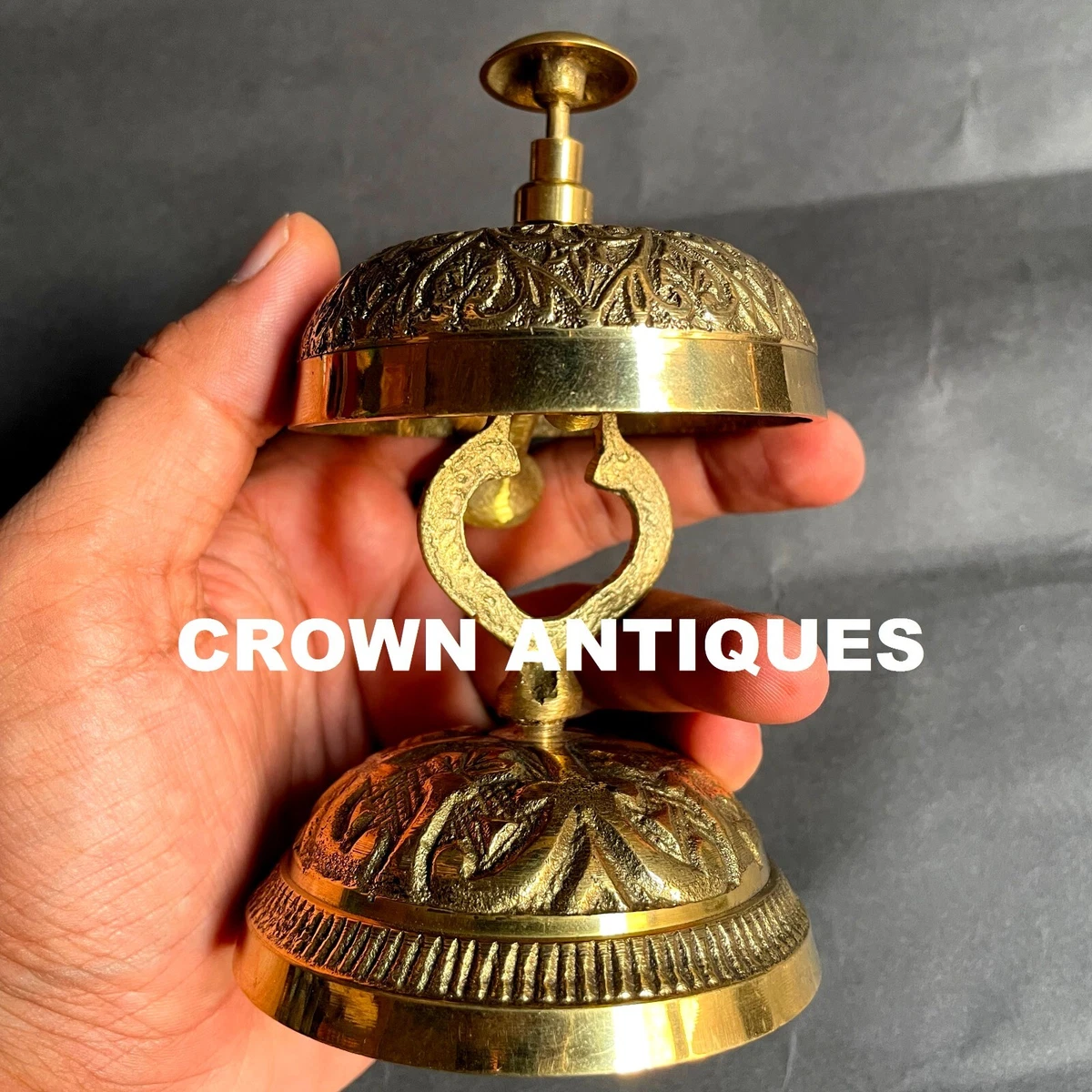 Vintage Brass Desk Bell Office Table Bell Ringing Reception Bell