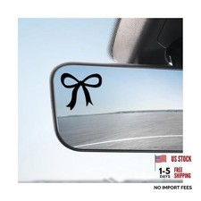 2 PCS Bow Rearview Mirror Decals, 2 Inches Cute Bow Car Mirror 2PCS Black