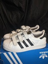 Size 3 Kids Preschool - adidas Superstar strap Ef4838 White Black -no Lid On Box