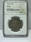 1916-S Walking liberty Half Dollar VF25 NGC