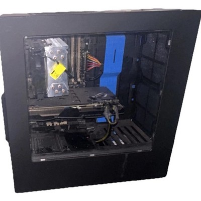 Custom Gaming Tower Desktop PC Black Blue HDMI DisplayPort USB Optical Drive