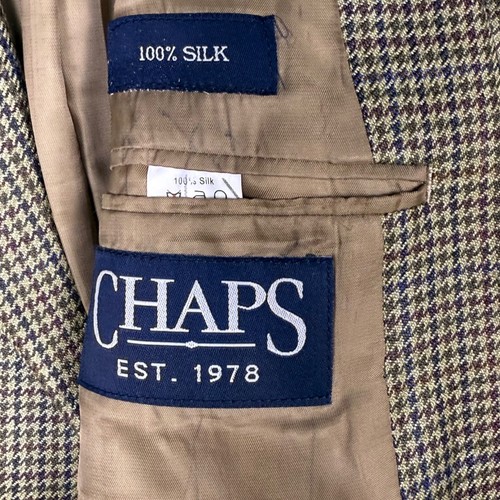 Chaps EST. Chaqueta Blazer 46R 1978 Para Hombre Marrón Pata de Gallo 100% Forrada de Seda *LEER - Imagen 4 de 13