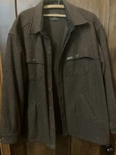 WOOLRICH MACKINAW CAPE COAT JACKET WOOL MEN XL Brown