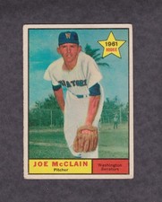 1961 Topps Baseball Rookie Card #488 Joe McClain Washington Senators VG Original