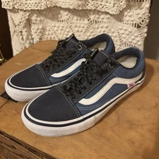 VANS OLD SKOOL NAVY/WHITE CLASSIC SKATE Men’s 7, Women’s 8.5