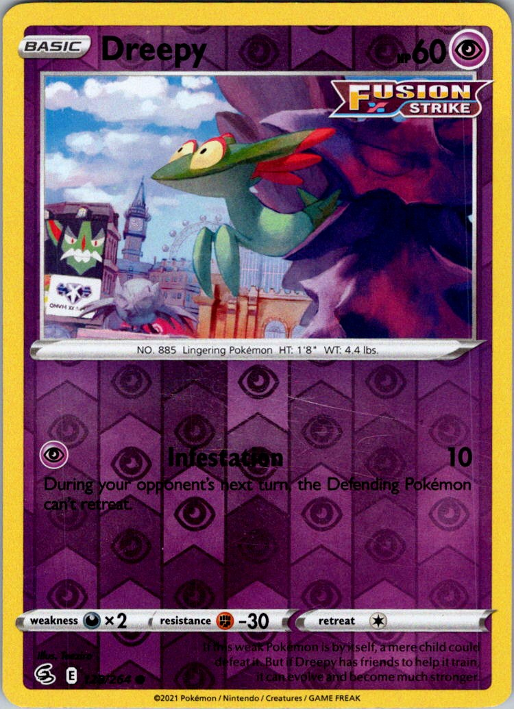 Dreepy 128/264 Common SWSH08: Fusion Strike Reverse Holofoil NM