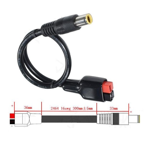 Cable Adapter 30A FOR Anderson Connector Input DC Male Red And Black Replacement - Afbeelding 7 van 12