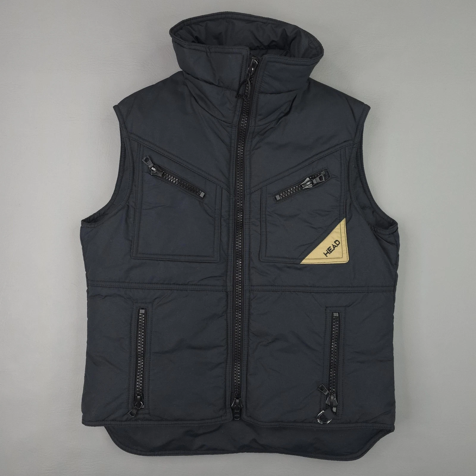 Vintage HEAD Vest Mens Large Black Nylon Down Puffer Ski Outdoor Hong Kong