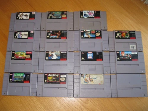 Super Nintendo Entertainment SNES GAMES LOT OF 15 as is for parts or repair