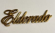 Cadillac Eldorado Gold Script Emblem Badge Oem Vintage 1970s 80s Adhesive Mount