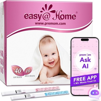 Easy@Home 40 Ovulation & 10 Pregnancy Test Strips | TTC Fertility Kit | LH & HCG