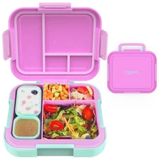 Caperci Kids Bento Box Lunch Container, 4.8 Cups, 2 Modular Compartments