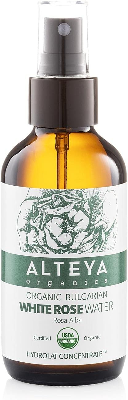 Alteya Organic White Rose Water Spray 120ml Glass - Pure Organic Rosa Alba Hydr