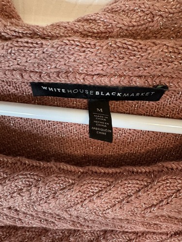 Maglione scintillante collo cappuccio malva Medium M White House Black Market - Foto 4 di 6