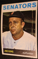 1964 TOPPS BASEBALL SET. #217 Jim King, Washington Senators, VGEX+