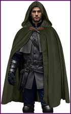 L'VOW Medieval Velvet Hooded Cloak - Renaissance Cape with Hood Vintage Capelet