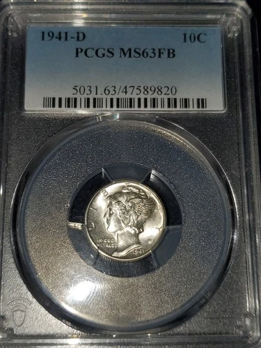 1941 D Mercury Dime PCGS MS63 FB