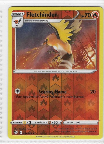 Fletchinder 031/189 Uncommon Darkness Ablaze Pokemon Reverse Holo Near Mint - Picture 1 of 2