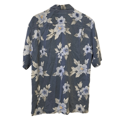 Camicia da campeggio Tommy Bahama da uomo in seta M blu hawaiana floreale con bottoni yacht vacay - Foto 2 di 6