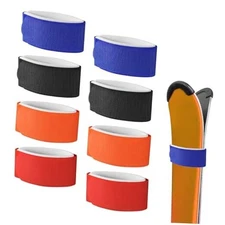 8pcs Ski Fasteners Straps, Adjustable Ski Wrap Straps Ski Fastener Snow Ski 