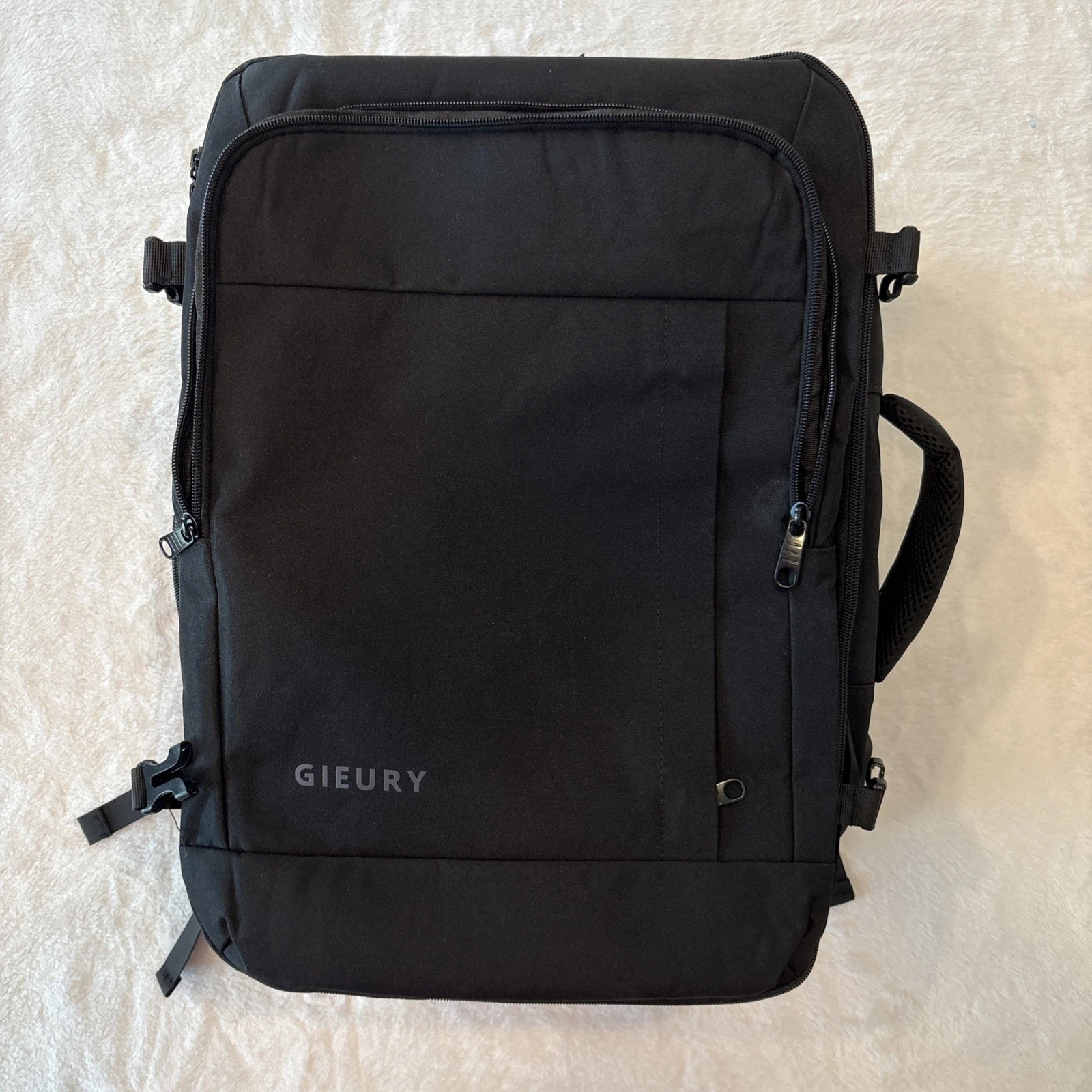 Gieury Expandable Carry On Backpack, Multiple Pouches, Laptop, Large Center.