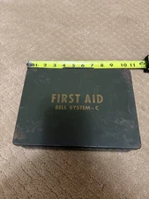 Vintage BELL SYSTEM-C EQUIPMENT Metal First Aid Kit - With Contents