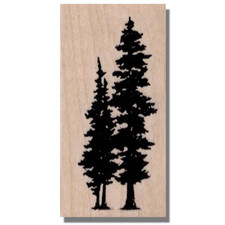 Rubber Stamp, FIR TREES SILHOUETTE, Plant,Landscape,Nature,Holiday,Media,Woods