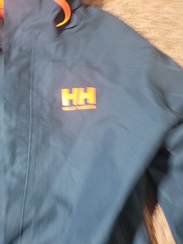 Helly Hansen Seven J Rain Jacket Men’s LG Dark Creek Zip Up Hooded Waterproof - Picture 2 of 5