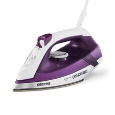 GEEPAS Steam Iron 2000W Ceramic Soleplate Dry/Steam Iron Self Clean 220ML Purple