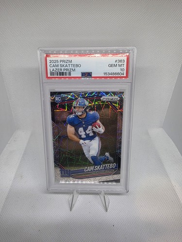 2025 Panini Prizm - Rookies Cam Skattebo #363 Lazer Prizm (RC) PSA 10