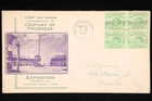 US COVER CENTURY OF PROGRESS CHICAGO WORLDS FAIR FDC SCOTT 728 BLOCK OF 4